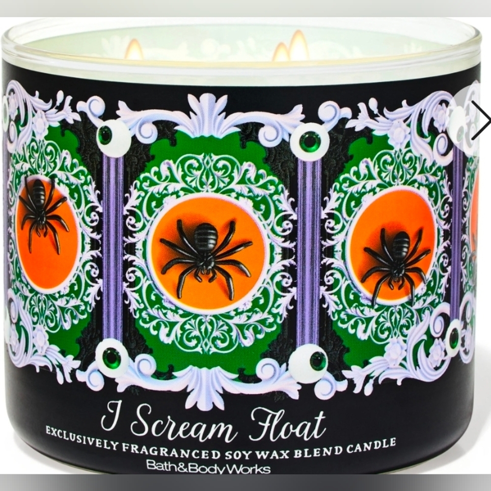 Bath & Body Works I Scream Float Candle with Orange and Green Design